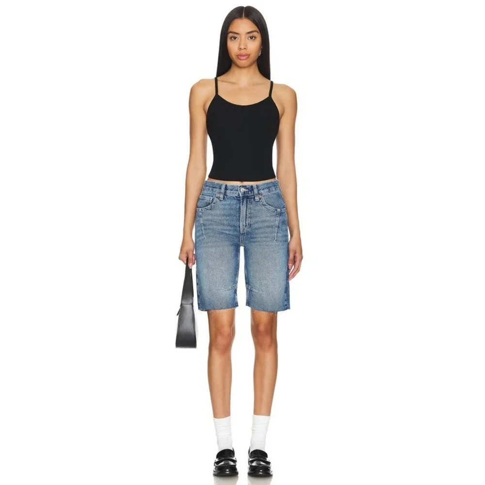 Free People x We the Free Ghost Town High Rise Long Shorts‎ Blue Size 27 NWT